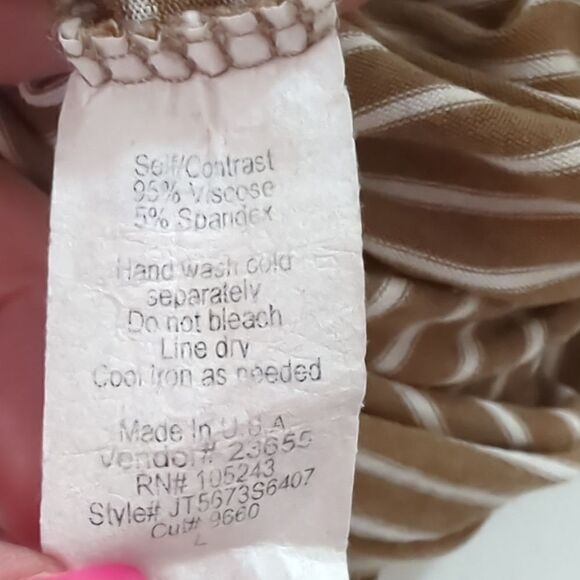 H. I. P. Brown/ Cream Striped Short Sleeve Shirt - Picture 6 of 6